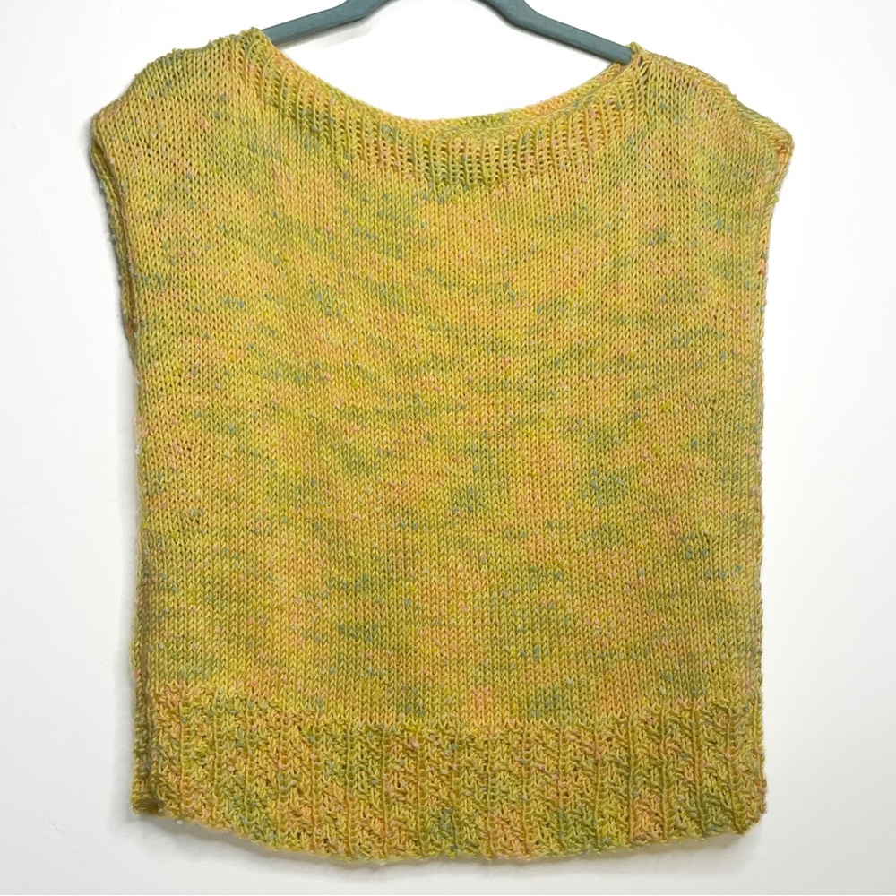 Handmade Yellow Pastel Sleeveless Knitted Top